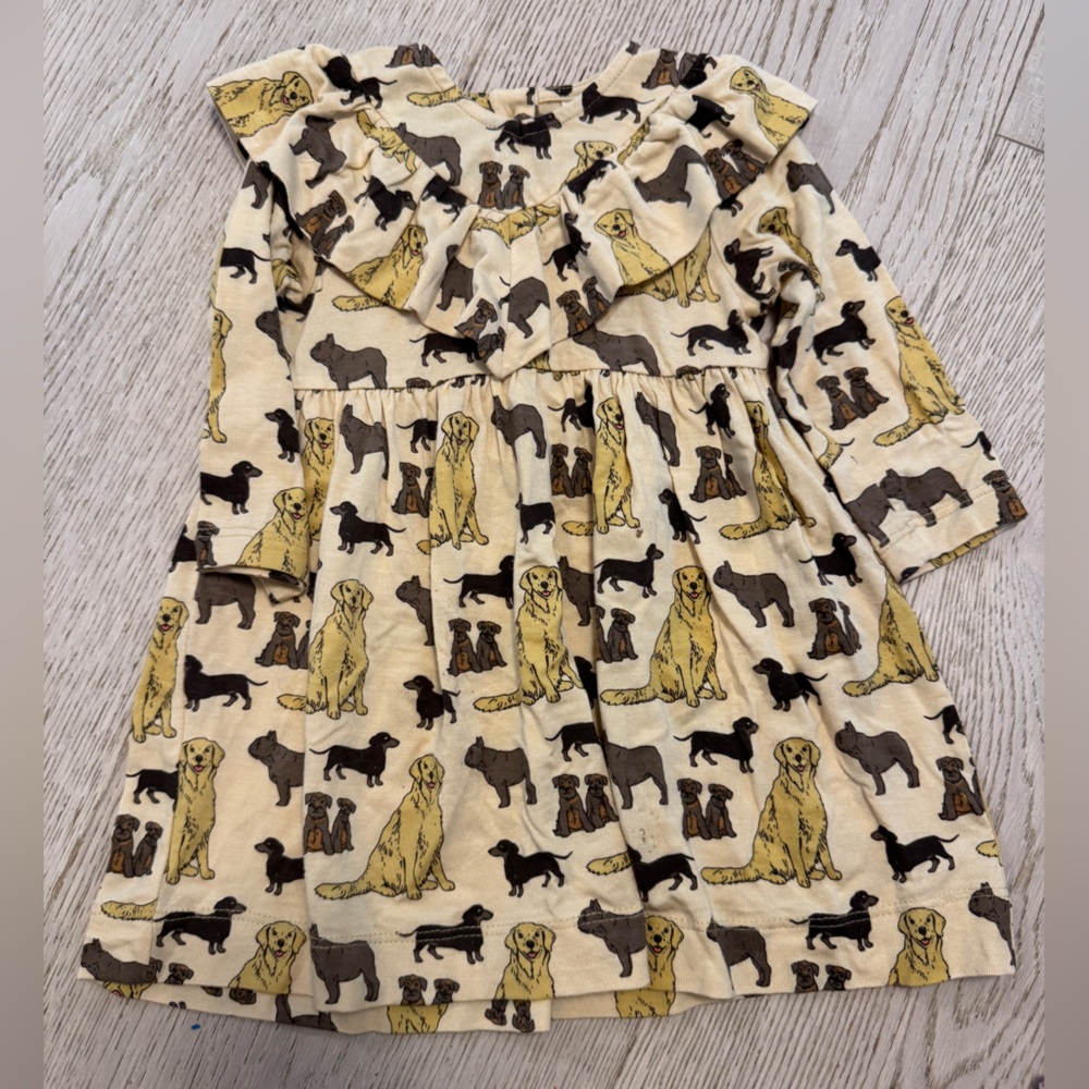 Kate Quinn Cream Dog Print Kids Dress